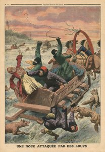 Bryllupsfest angrebet af ulve, illustration fra 